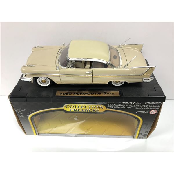 1958 Plymouth Fury die-cast metal collectors car w/ box