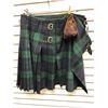 Image 1 : Scottish Highland tartan kilt (green) w/ leather pouch - from the "Motherland" series (S2. 30)