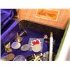 Image 4 : Vintage costume jewelry & misc. items - brooches/ necklaces/ pins/ old coins etc.