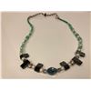 Image 1 : First Nations bead/shell & semi-precious stone hand made necklace by Wayne Bell (Village Island Band