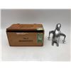 Image 1 : Estate Goods - Handmade English Caro box w/ coins & silver plate ski penguin sculpture