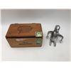 Image 2 : Estate Goods - Handmade English Caro box w/ coins & silver plate ski penguin sculpture