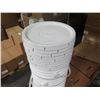 Image 2 : Qty 25 White Stacking Buckets Pails w/ Handles & Lids