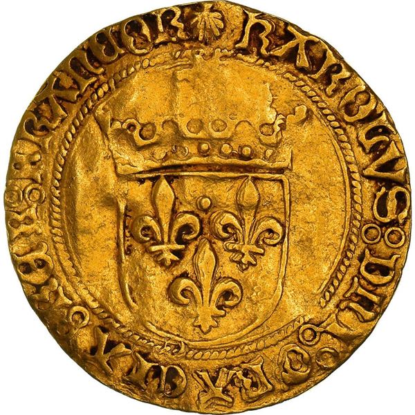 Charles VIII ecu d or dijon france gold coin