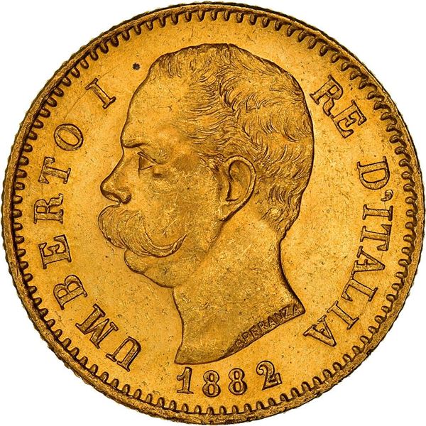 1882 umberto I 20 lire italy rome gold coin