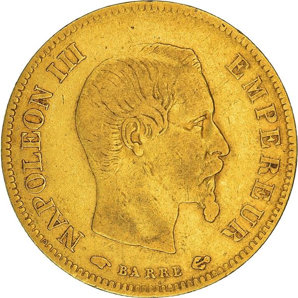 1857 napoleon III 10 francs france gold coin