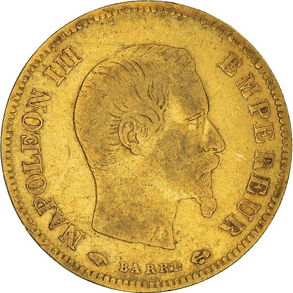 1857 napoleon III 10 francs france gold coin