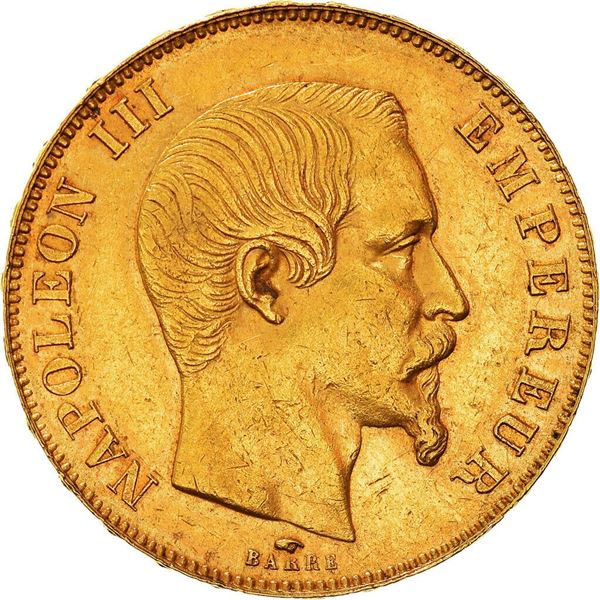1857 napoleon III 50 francs france paris gold coin