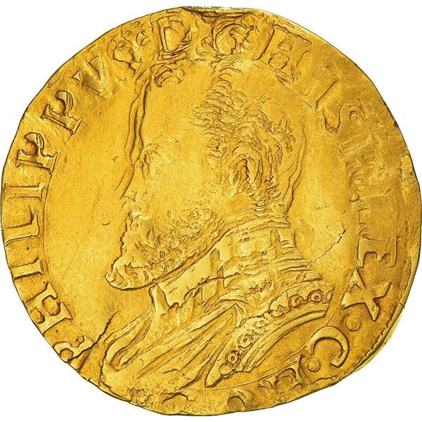 Philip II 1/2 raoal holland spanish netherlands gold coin