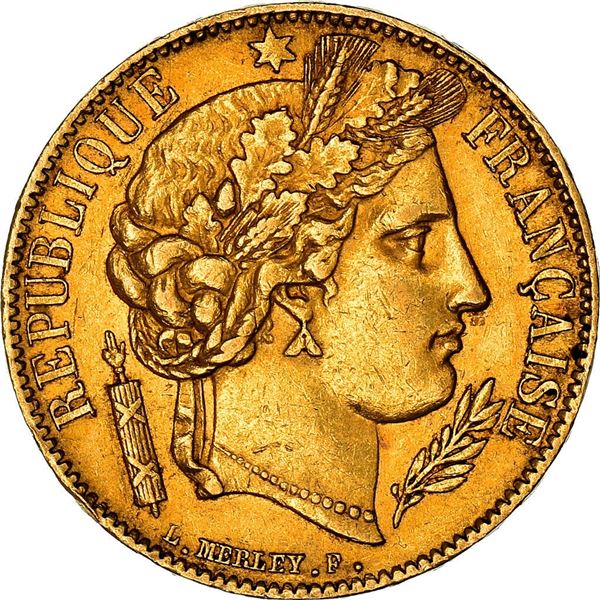 1850 caora 20 francs france paris gold coin