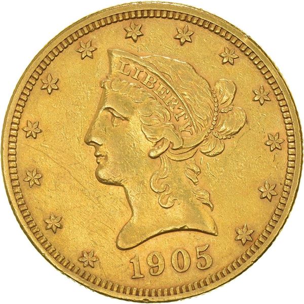 1905 coronet head $10 eagle philadelphia united states gold coin