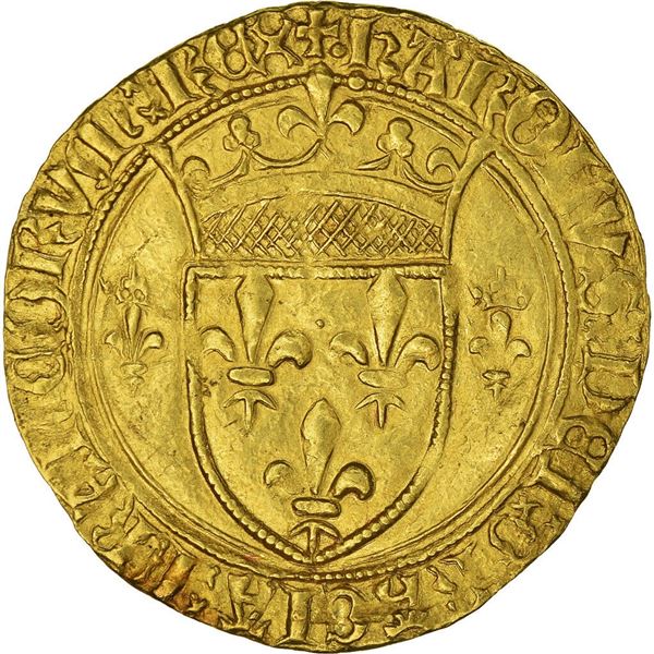 Charles VII ecu d or cremieu france gold coin