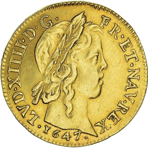 1647 louis XIV louis d or a france gold coin