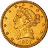 Image 1 : 1907 coronet head $5 half eagle united states gold coin