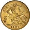 Image 2 : 1909 edward VII 1/2 sovereign great britain gold coin