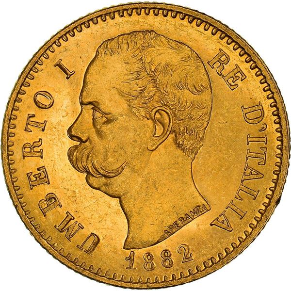 1882 umberto I 20 lire italy rome gold coin