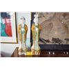 Image 1 : CHINESE TANG STYLE SANCAI POTTERY DIGNITARIES (18" & 19") (2 PCS)