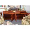 Image 3 : ROSEWOOD CABINET W/4 DRAWERS, 4 DOORS W/LONG LIFE DESIGN & GLASS TOP (72" X 19" X 34")