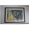 Image 2 : FRAMED WATERCOLOR ABSTRACT; UNSIGNED (24" X 18 1/2")
