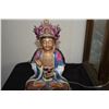 Image 2 : POLYCHROME SEATED PORCELAIN KWAN YIN; SIGNED