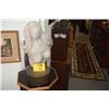Image 1 : FRAMED MARBLE FEMALE BUST STATUE ON STAND (21") W/SIGNED ANTHONY QUINN BOOK