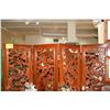 Image 1 : 4 PANEL CARVED ROSEWOOD SCREEN W/DRAGON MOTIF (EACH PANEL 18" X 72")