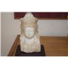 Image 1 : CHINESE WHITE MARBLE BUST, KWAN YIN W/STAND (10")
