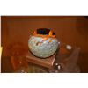 Image 3 : COVERED GLASS BOWL BY GEOFF LEE (ISLAND GLASS WORKS) & ROUND ORB ON STAND (2 PCS)