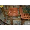 Image 2 : DANSK TEAK LATTICE TRAY W/DISHES & 9 LATTICE TRIVETS