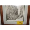 Image 2 : FRAMED ETCHING, "BATTLE OF NUUANU"; SIGNED JULIETTE MAY FRASER '72, 25/125 (19 1/4" X 24 1/2")