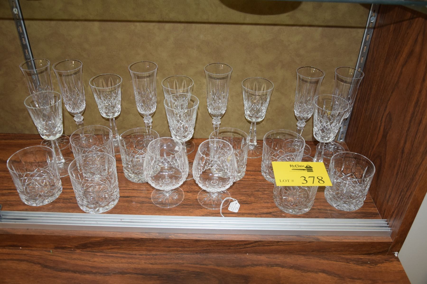 WATERFORD CRYSTAL STEMWARE & GLASSES (LISMORE PATTERN) (22 PCS)
