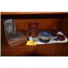 Image 1 : MIXED LOT: INK STONE, BRUSH POT, CLOISONNE BOWL, COVERED BOX, ETC. (5 PCS)