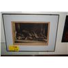Image 1 : FRAMED ETCHING, "IN THE DARK"; SIGNED FRIEDLANDER (21 1/4" X 16 1/4")
