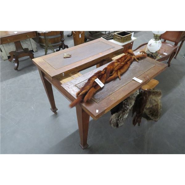 Tiger Oak Slide Leaf Table