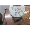 Image 2 : Floral Motif Cast Base Hurricane Lamp