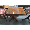 Image 1 : Burl Drop Leaf Pedestal Table w/Drawer