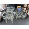 Image 1 : Ornamental Iron/Glass Coffee/End Tables Set - 3