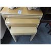 Image 1 : Beige Lacquer Nesting Tables Set of 3