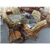 Image 1 : Rattan Glasstop Table w/4 Chairs & Stand