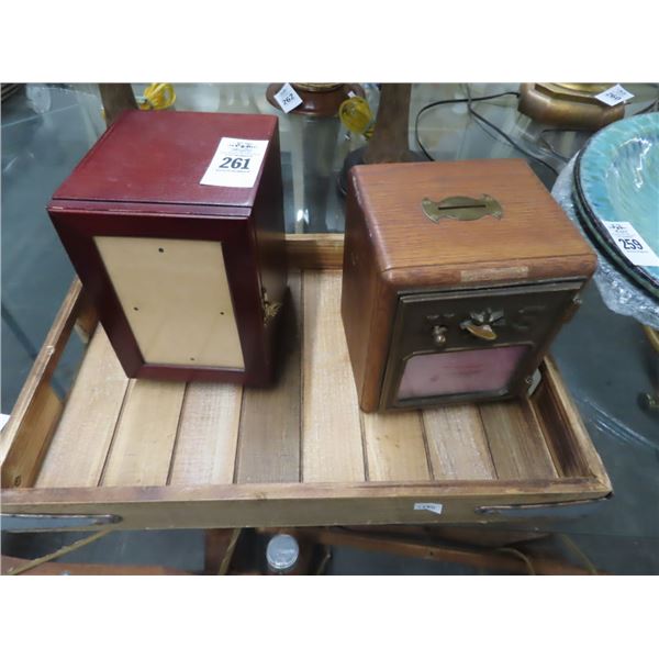 Decorator Tray w/Coin Bank & Small Jewelry Box