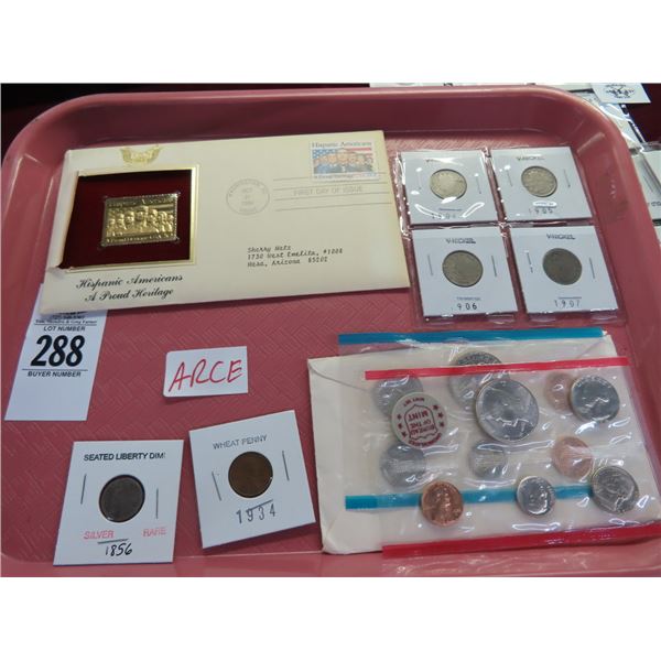 Proof Sets, Wheat Penny, Seated Liberty Dime, V-Nickels, Gold Stamp Replica