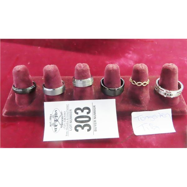 6-Tungsten/Fashion Rings - 6 X $