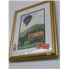 Image 1 : Framed Photo of Balloon Flying Over Barn Signed Bansemer