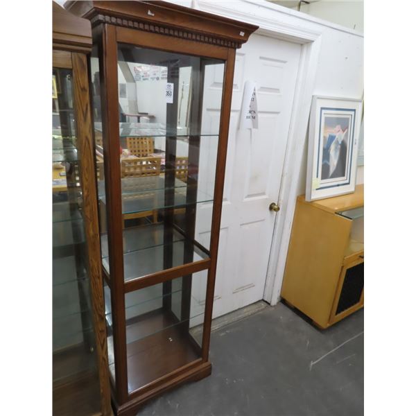 Oak Slim 3-Panel Curio