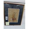 Image 1 : Sketch Art of Schooner Signed Sellwartz - 15" x 18"