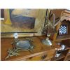 Image 1 : Brass Sphere & Cast Figural Accent Mirror