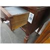 Image 2 : Mahogany Burl Small Drop Leaf Table w/Drawer