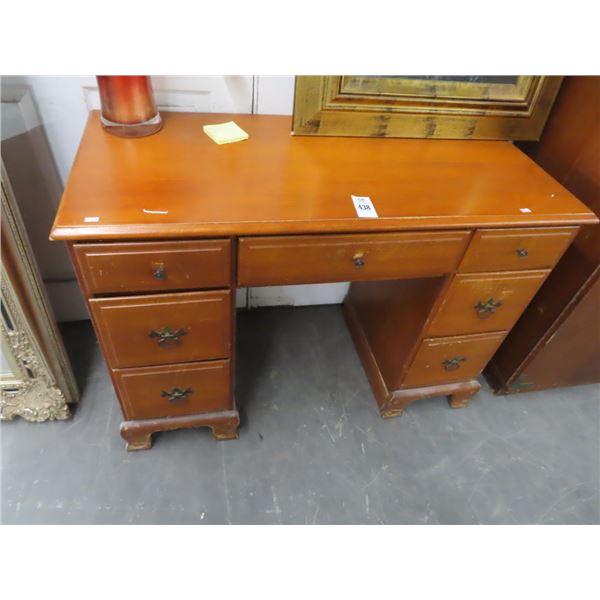 Small Cherry 7-Drawer Student Desk