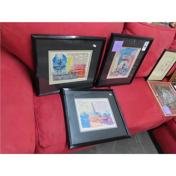 French Street Scenes Signed Cabelli - 3