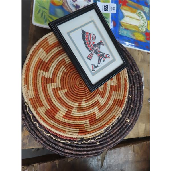 Dessert Dishes, Navajo Woven Plates